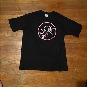 Vetements Black Tee with Red and White Design